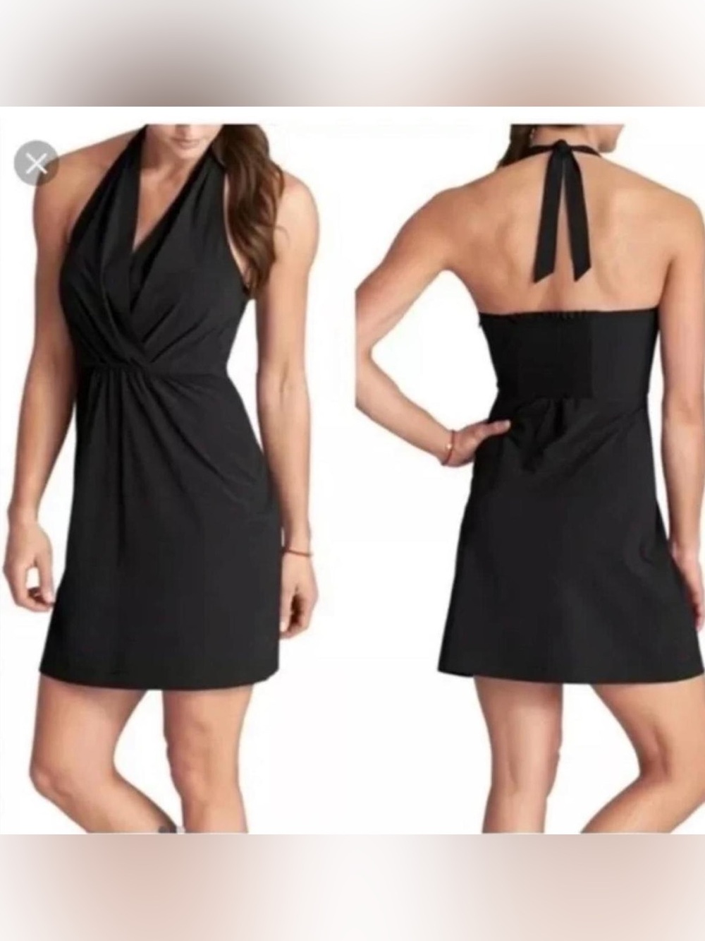 Athleta // Black pack everywhere Halter neck Dress with Built-In Bra - Size 8